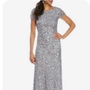Adrianna Papell Cap Sleeve sequin gown